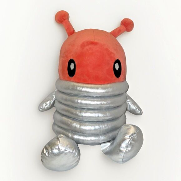 Pillowfort Plush Alien Suit Orange and Silver Figural Throw Pillow Outer Space - Picture 1 of 10
